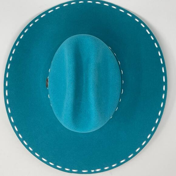 Charlie 1 Horse Bucksnort Turquoise Cowboy Hat 6 3/4 - Picture 5 of 10